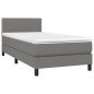 Boxspringbett mit Matratze Dunkelgrau 90x200 cm Stoff