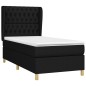 Boxspringbett mit Matratze Schwarz 100x200 cm Stoff