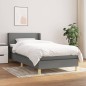 Boxspringbett mit Matratze Dunkelgrau 90x200 cm Stoff