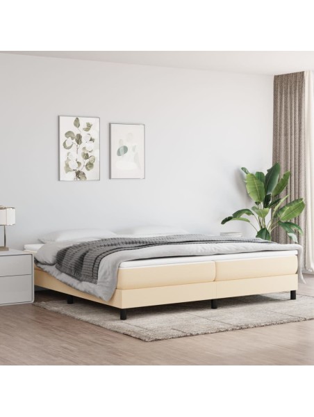 Boxspringbett Creme 200x200 cm Stoff