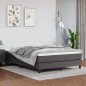 Boxspringbett Grau 140x200 cm Kunstleder