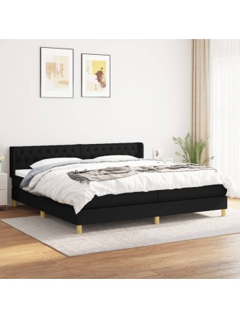 Boxspringbett mit Matratze Schwarz 200x200 cm Stoff