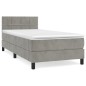 Boxspringbett mit Matratze Hellgrau 100x200 cm Samt