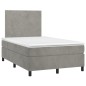 Boxspringbett mit Matratze Hellgrau 120x200 cm Samt