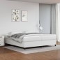 Boxspringbett mit Matratze Weiß 200x200 cm Kunstleder