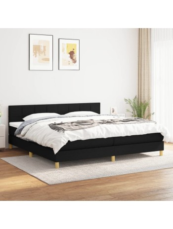 Boxspringbett mit Matratze Schwarz 200x200 cm Stoff