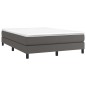 Boxspringbett mit Matratze Grau 140x200 cm Kunstleder