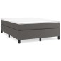 Boxspringbett mit Matratze Grau 140x200 cm Kunstleder