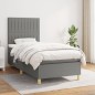 Boxspringbett mit Matratze Dunkelgrau 90x190 cm Stoff