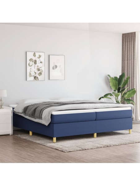 Boxspringbett Blau 200x200 cm Stoff