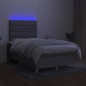 Boxspringbett mit Matratze & LED Hellgrau 120x200 cm Stoff