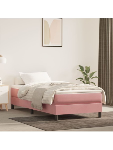 Boxspringbett mit Matratze Rosa 90x190 cm Samt