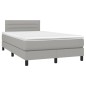 Boxspringbett mit Matratze & LED Hellgrau 120x200 cm Stoff