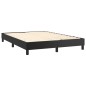 Boxspringbett mit Matratze & LED Schwarz 140x190 cm Kunstleder