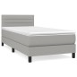 Boxspringbett mit Matratze Hellgrau 100x200 cm Stoff