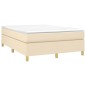 Boxspringbett Creme 140x190 cm Stoff