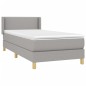 Boxspringbett mit Matratze Hellgrau 90x190 cm Stoff