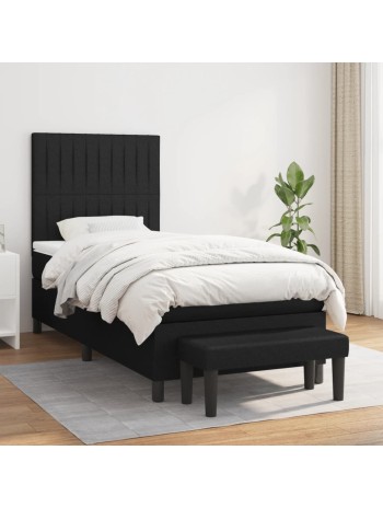 Boxspringbett mit Matratze Schwarz 90x190 cm Stoff