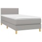 Boxspringbett mit Matratze Hellgrau 90x200 cm Stoff