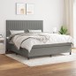 Boxspringbett mit Matratze Dunkelgrau 160x200 cm Stoff