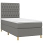 Boxspringbett mit Matratze & LED Dunkelgrau 100x200 cm Stoff