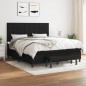 Boxspringbett mit Matratze Schwarz 180x200 cm Stoff