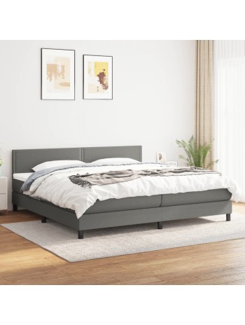 Boxspringbett mit Matratze Dunkelgrau 200x200 cm Stoff