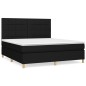 Boxspringbett mit Matratze Schwarz 180x200 cm Stoff