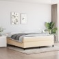 Boxspringbett Creme 160x200 cm Stoff