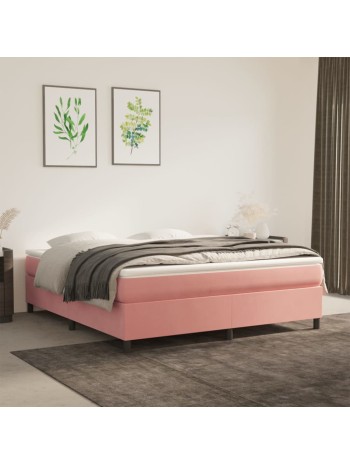 Boxspringbett mit Matratze Rosa 160x200 cm Samt