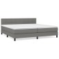 Boxspringbett mit Matratze Dunkelgrau 200x200 cm Stoff