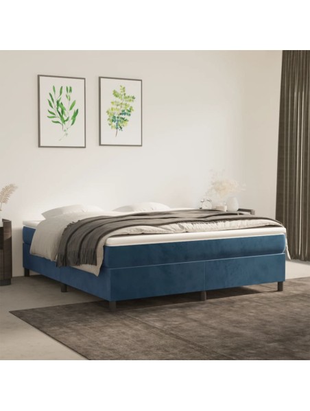 Boxspringbett Dunkelblau 180x200 cm Samt