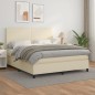 Boxspringbett mit Matratze Creme 160x200 cm Kunstleder