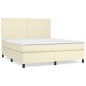 Boxspringbett mit Matratze Creme 160x200 cm Kunstleder