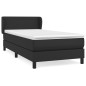 Boxspringbett mit Matratze Schwarz 90x200 cm Kunstleder