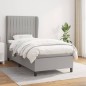 Boxspringbett mit Matratze Hellgrau 90x190 cm Stoff