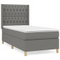 Boxspringbett mit Matratze Dunkelgrau 90x190 cm Stoff