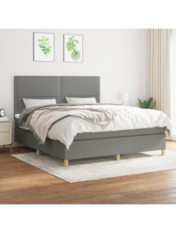 Boxspringbett mit Matratze Dunkelgrau 180x200 cm Stoff