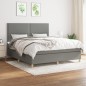 Boxspringbett mit Matratze Dunkelgrau 180x200 cm Stoff