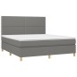 Boxspringbett mit Matratze Dunkelgrau 180x200 cm Stoff