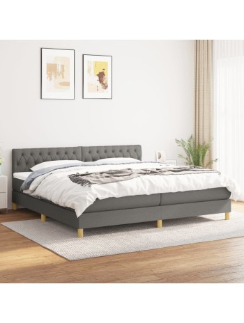 Boxspringbett mit Matratze Dunkelgrau 200x200 cm Stoff