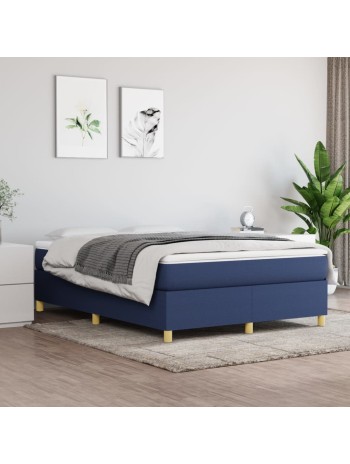 Boxspringbett mit Matratze Blau 140x200 cm Stoff