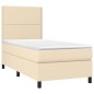 Boxspringbett mit Matratze Creme 80x200 cm Stoff