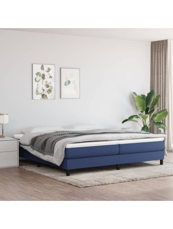 Boxspringbett mit Matratze Blau 200x200 cm Stoff