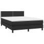 Boxspringbett mit Matratze Schwarz 140x190 cm Kunstleder