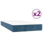 Boxspringbett mit Matratze Dunkelblau 200x200 cm Samt