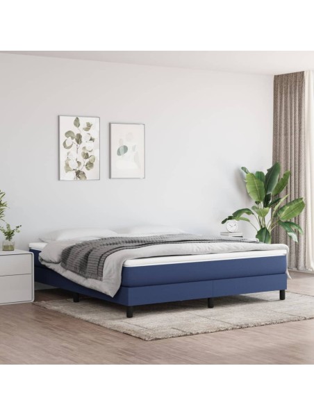 Boxspringbett Blau 160x200 cm Stoff