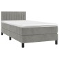 Boxspringbett mit Matratze & LED Hellgrau 80x200 cm Samt