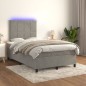 Boxspringbett mit Matratze & LED Hellgrau 120x200 cm Samt