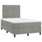 Boxspringbett mit Matratze Hellgrau 120x200 cm Samt